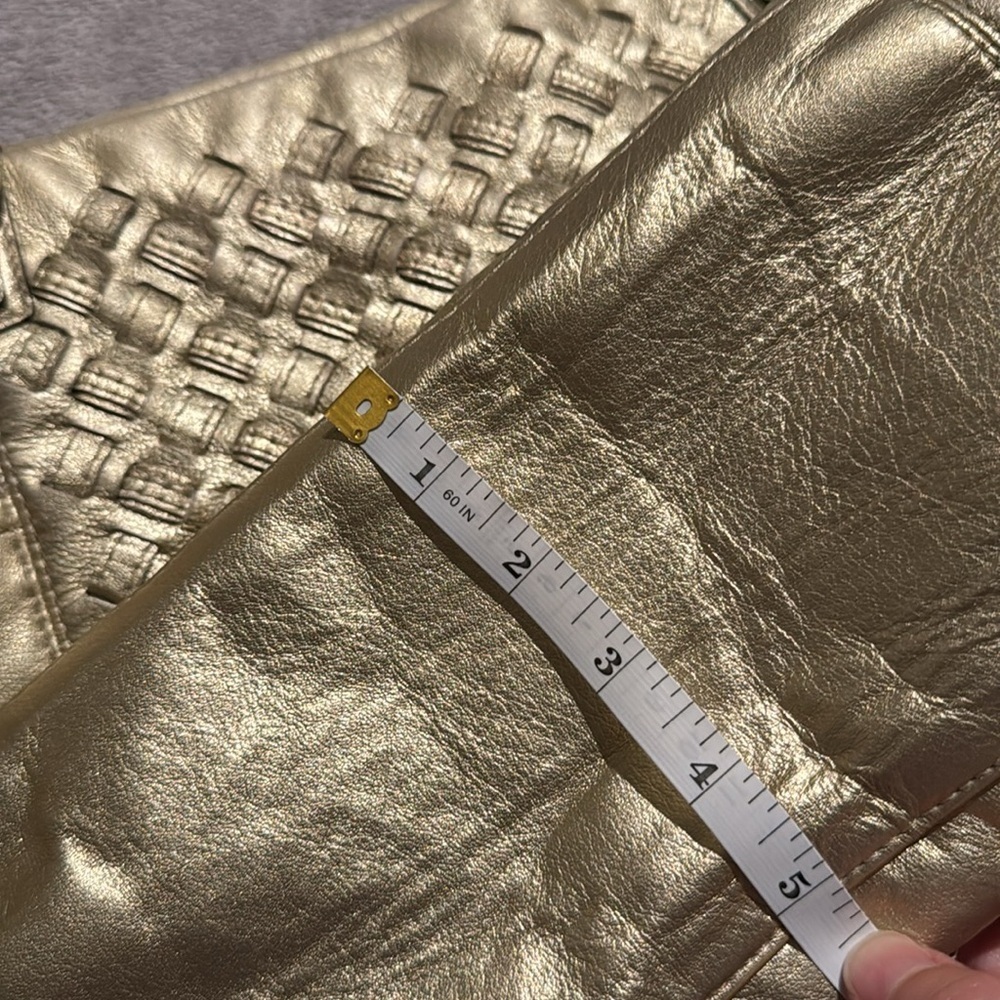 COACH- North South Metallic Woven Leather Gold‎ Leather Shoulder Bag Tote F17099 - Picture 17 of 17